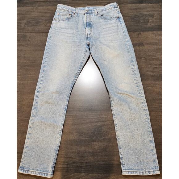 Levi's Women's Premium "Big E" 501 Straight Leg Light Wash Denim Jeans SZ 31x28 - Picture 1 of 10